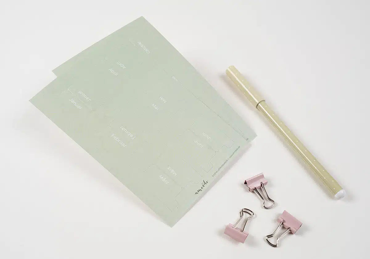 Monatstaben »Markier mich« – pistazie, groß - amoedo – Schöne Papeterie