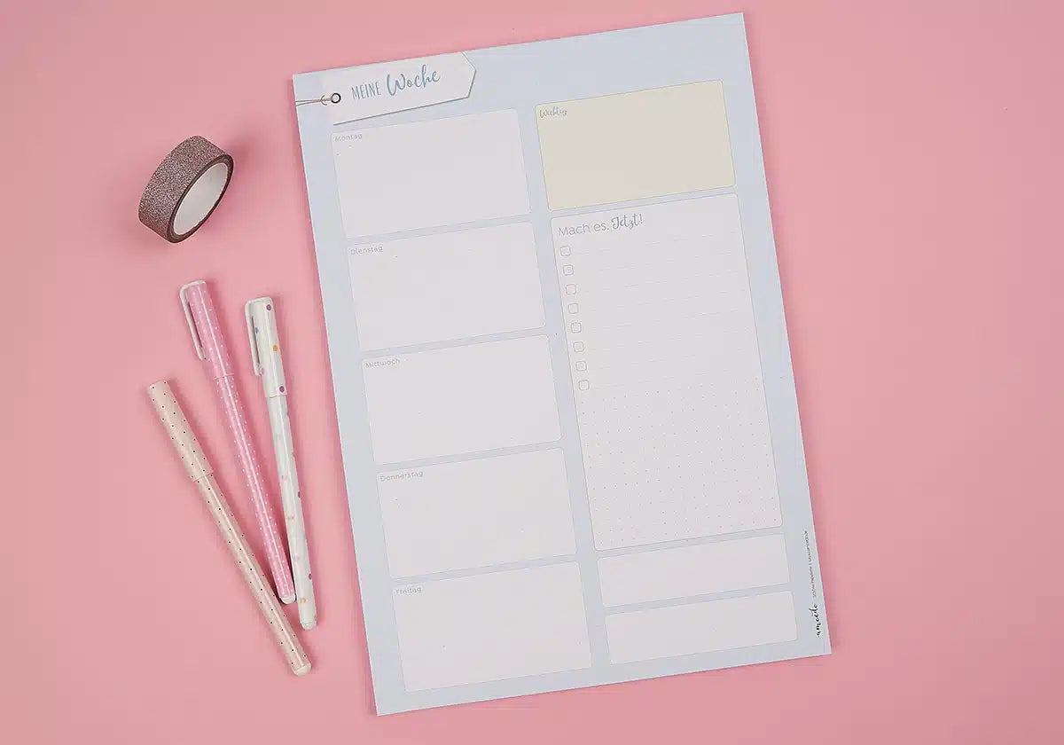 Schreibblock für die Wochenplanung des Unterrichtes für Lehrerinnen und Lehrer aller Schulformen