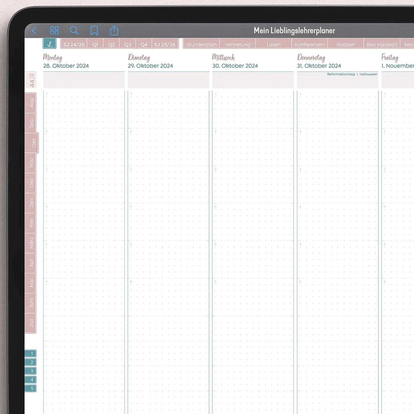 Digitaler Lehrerplaner mit Goodnotes