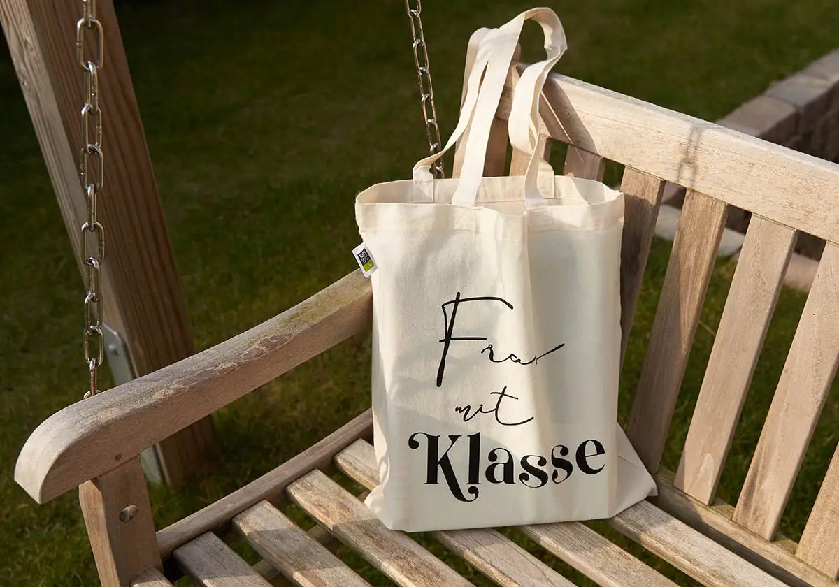 Stofftasche »Frau mit Klasse« Bio-Fairtrade - amoedo – Schöne Papeterie
