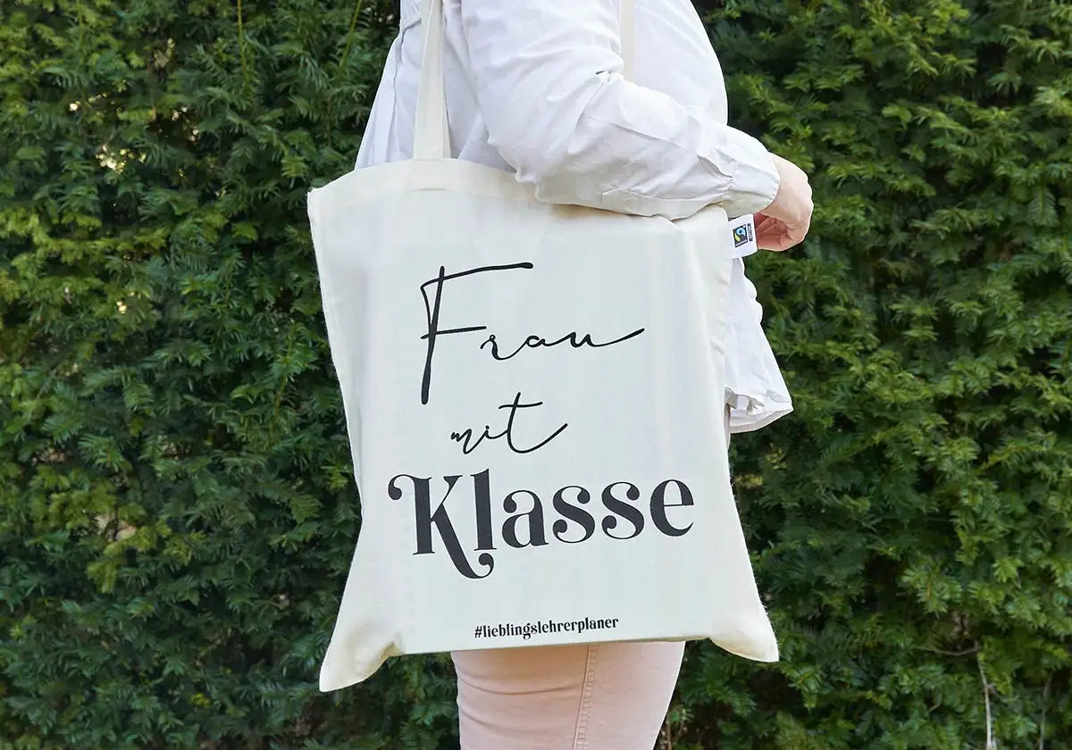Stofftasche »Frau mit Klasse« Bio-Fairtrade - amoedo – Schöne Papeterie