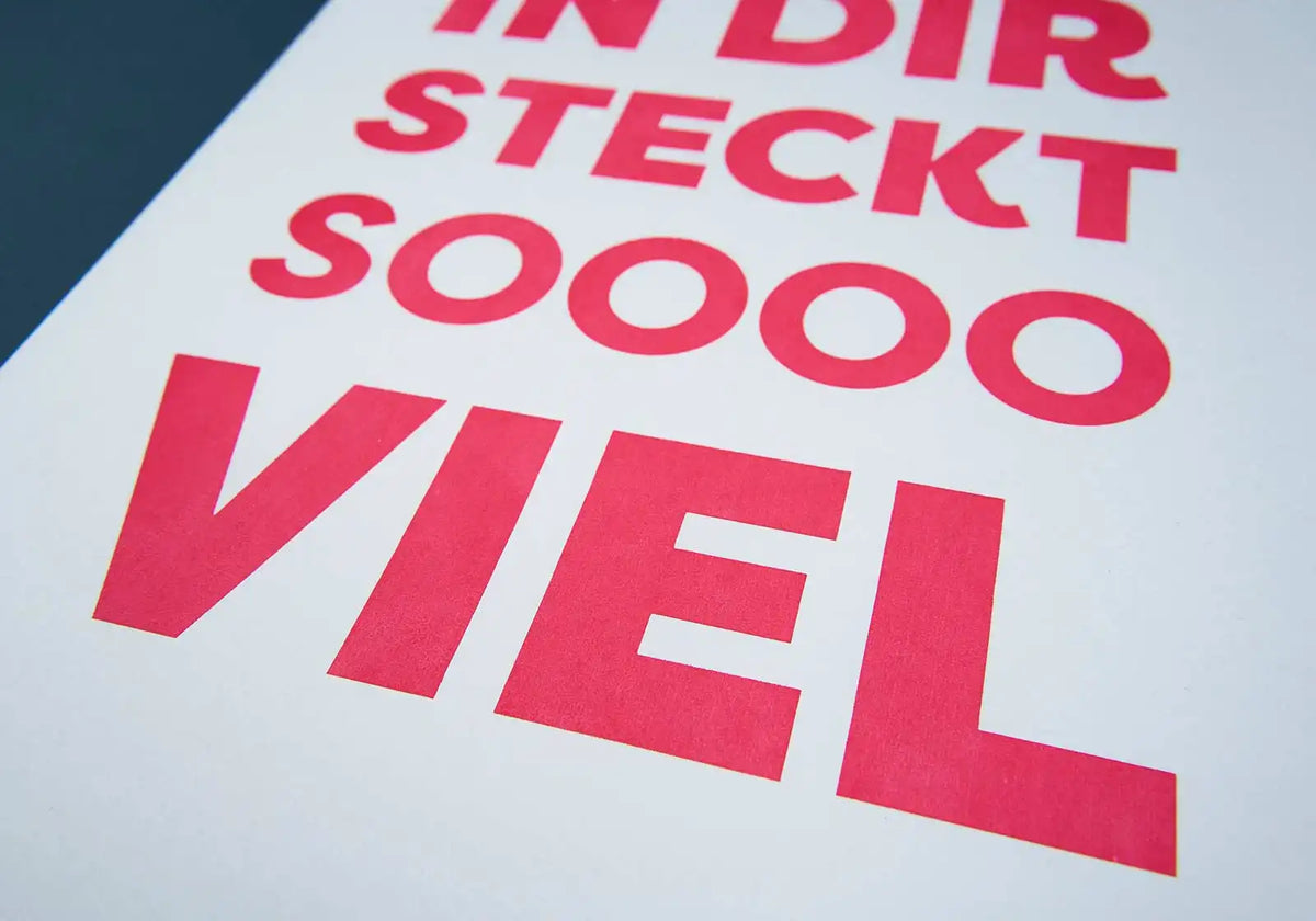 A4-Poster »In dir steckt soooo viel« – Siebdruck