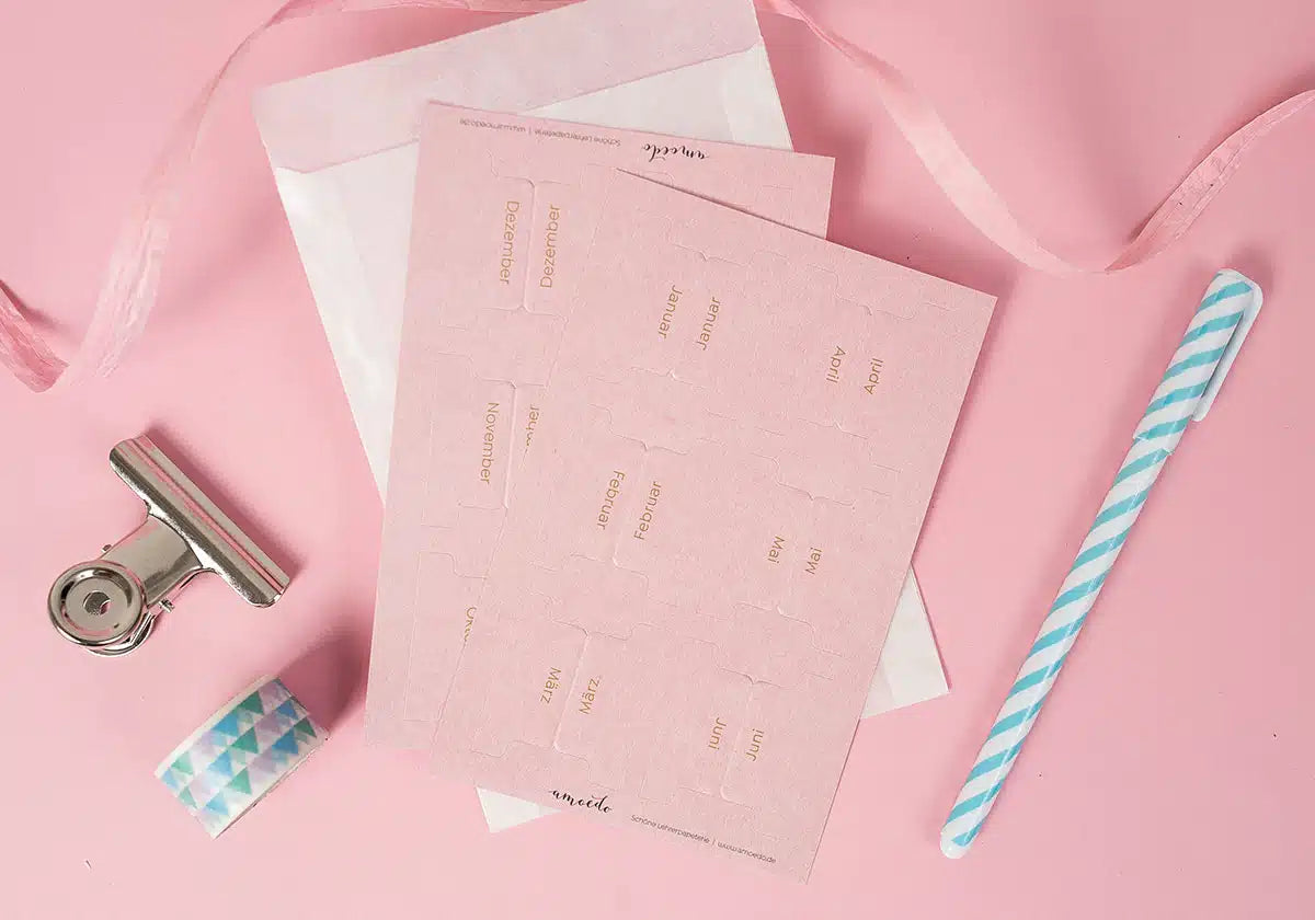 Monatstaben »Markier mich« – rosa, groß - amoedo – Schöne Papeterie