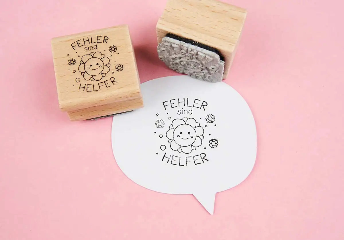 Holzstempel »Fehler sind Helfer« - amoedo – Schöne Papeterie