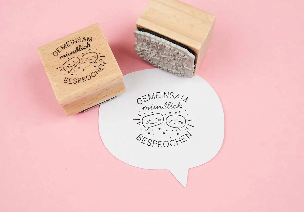 Holzstempel »Gemeinsam mündlich besprochen« - amoedo – Schöne Papeterie