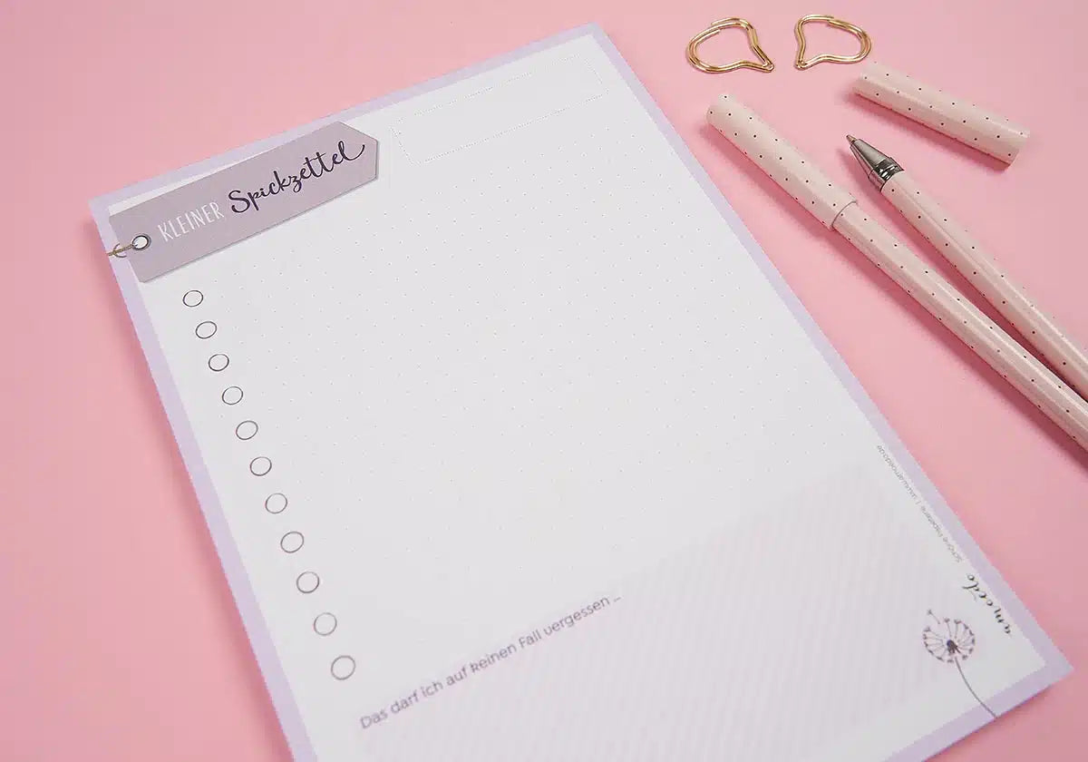 Schöner Schreibblock in A5 mit ToDo Liste und Punktraster, gedruckt auf Recyclingpapier