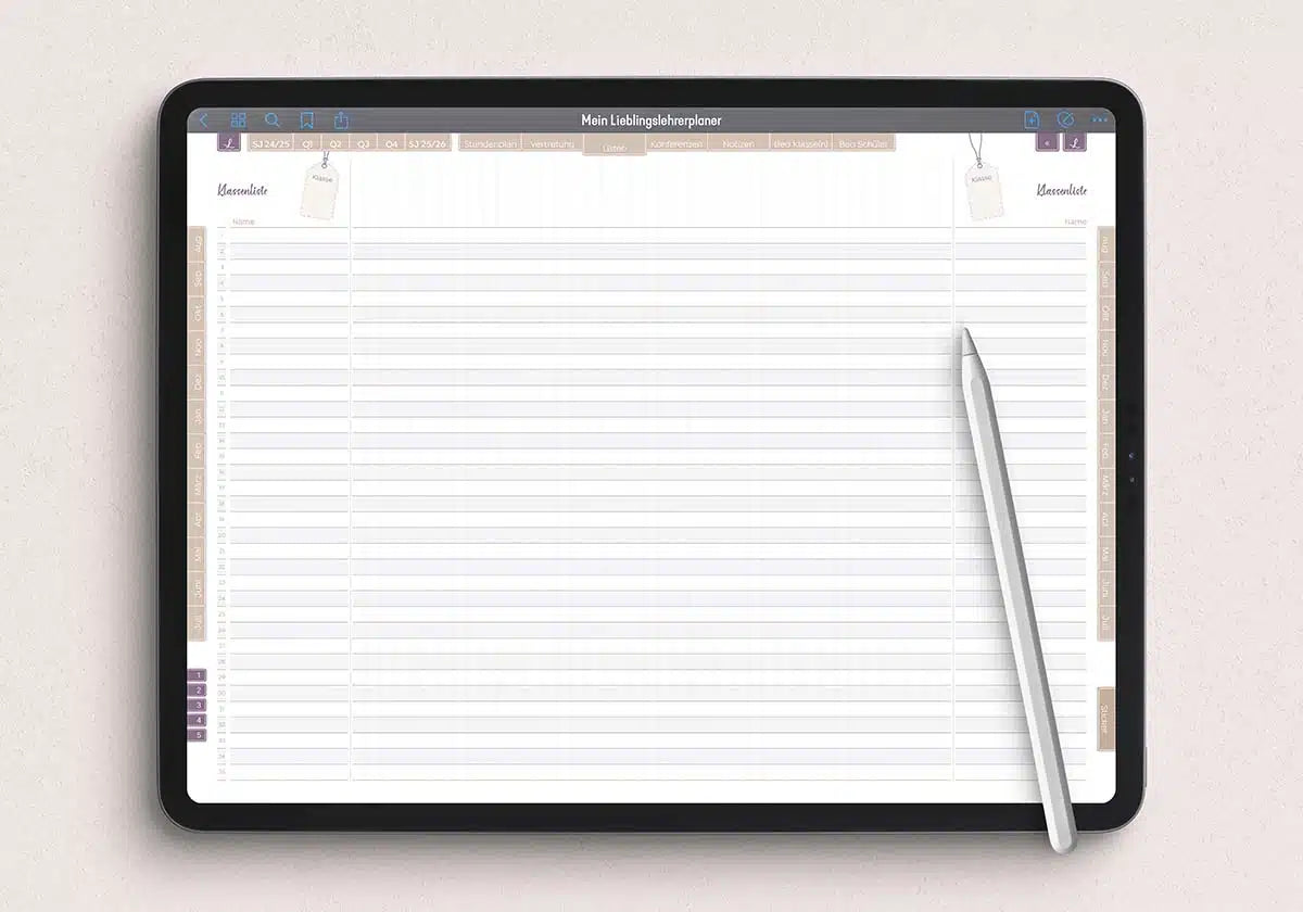 Digitaler Lehrerkalender für dein Tablet für Lehrerinnen und Lehrer aller Schulformen
