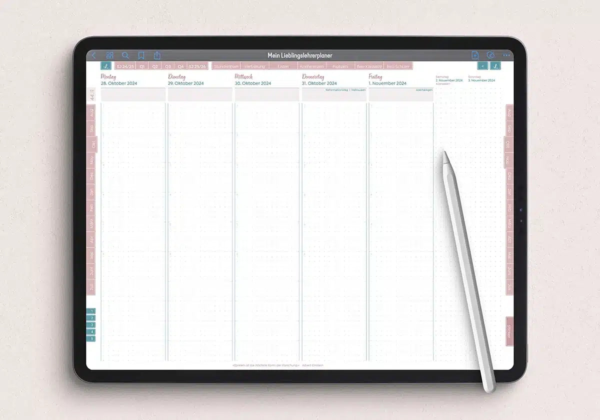 Digitaler Lehrerkalender für dein Tablet für Lehrerinnen und Lehrer aller Schulformen