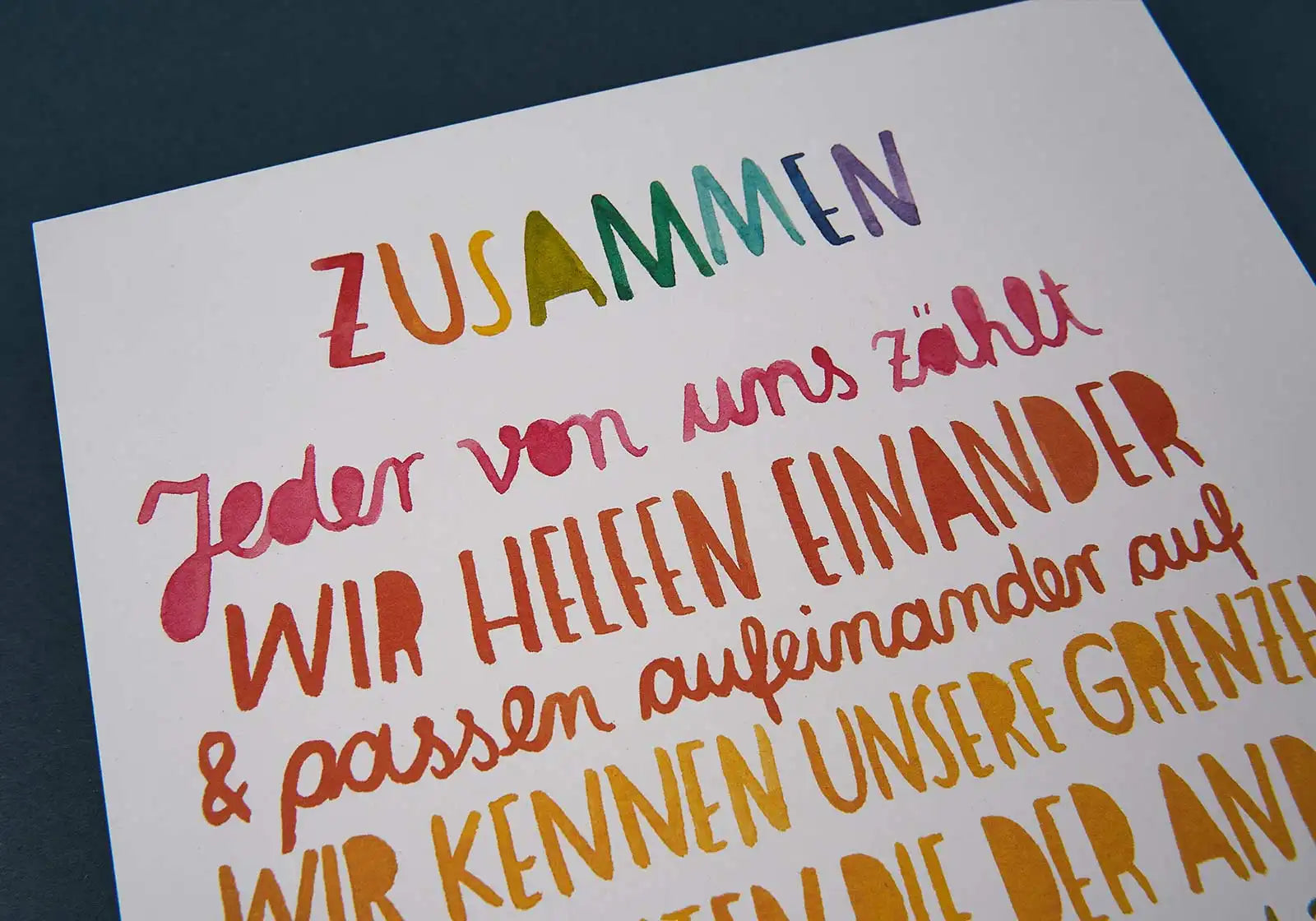 Affirmationsposter „Zusammen“ – A4 Print