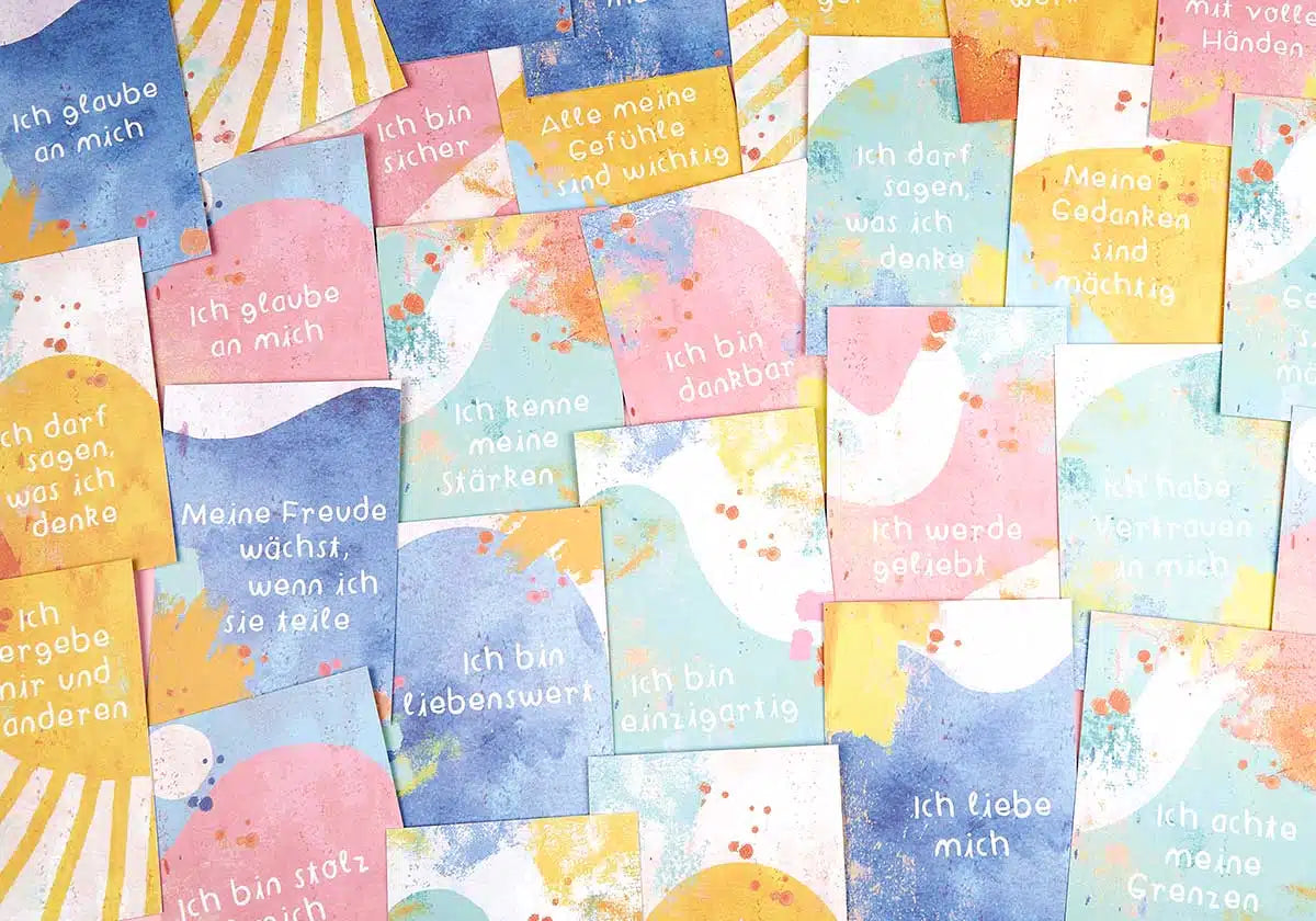 Tolle Affirmationskarten von Frau Ottilie im Postkartenformat für Kinder und Jugendliche – ideal als Geschenk