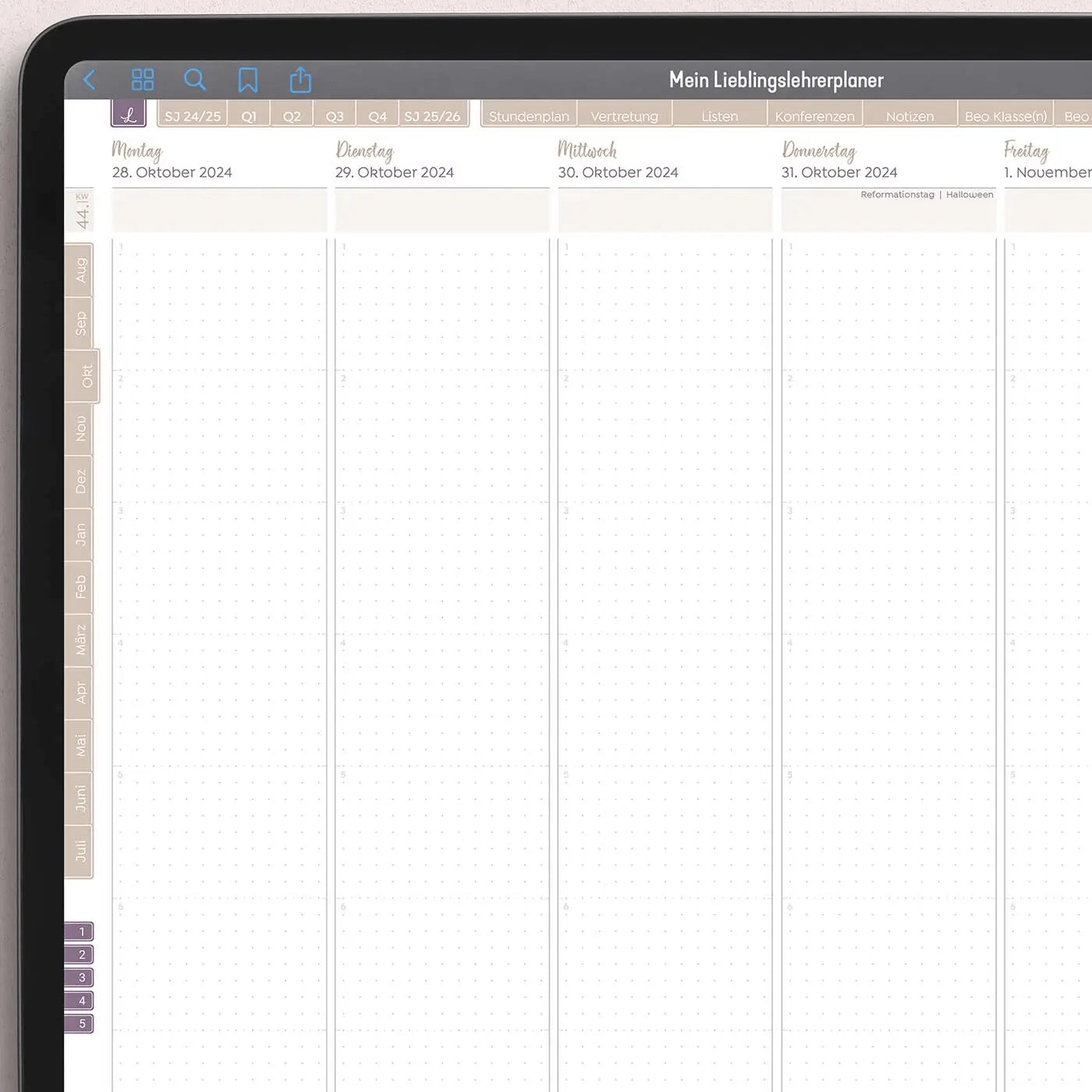 Digitaler Lehrerkalender mit Googdnotes