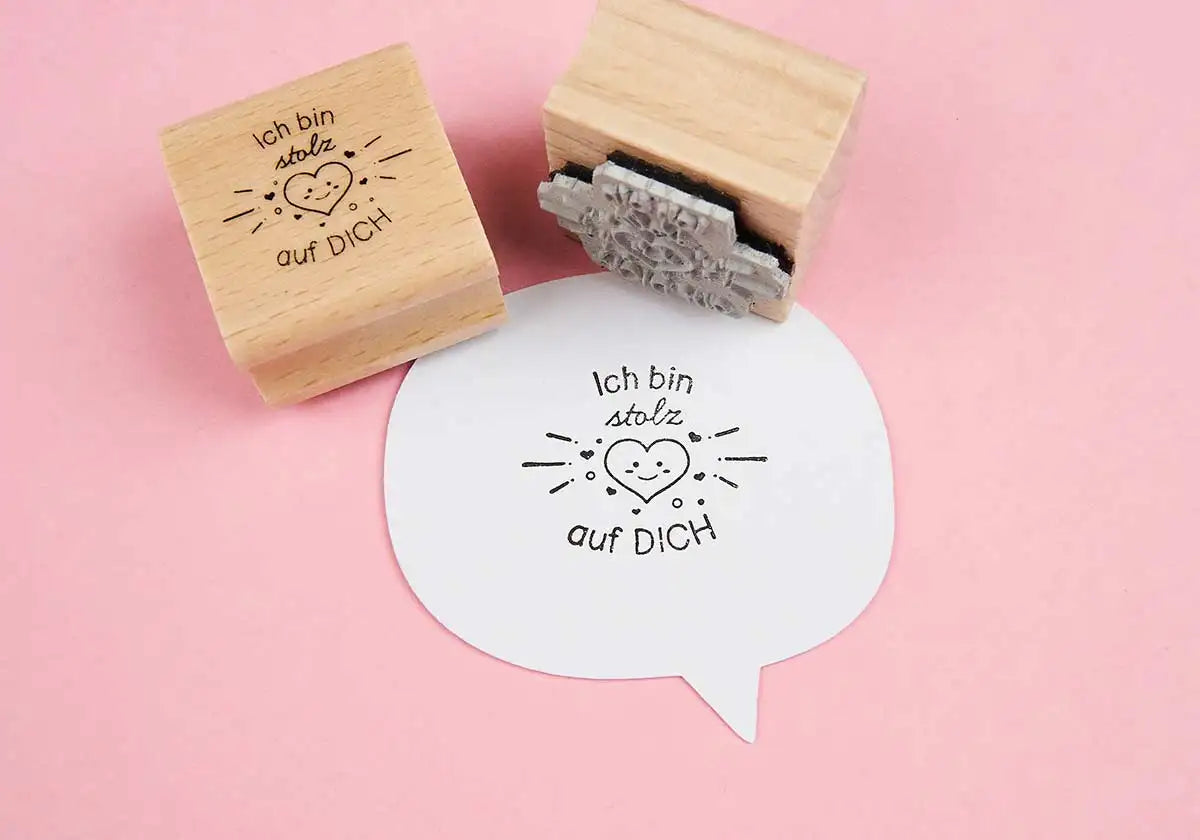 Holzstempel »Ich bin stolz auf dich!« - amoedo – Schöne Papeterie