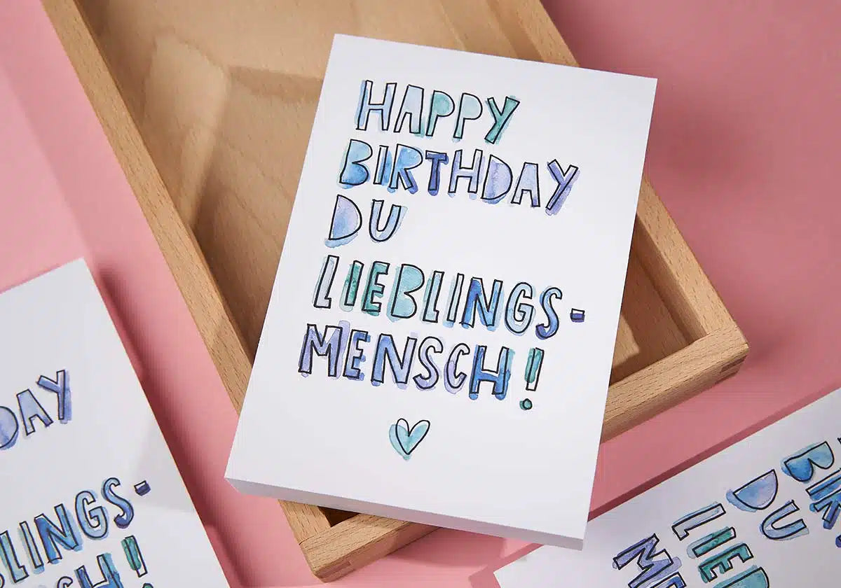 Postkarte »Happy Birthday du Lieblingsmensch«