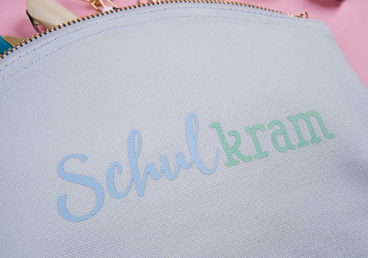 Mäppchen »Schulkram« blau – 100% Organic Cotton (Kopie) - amoedo – Schöne Papeterie