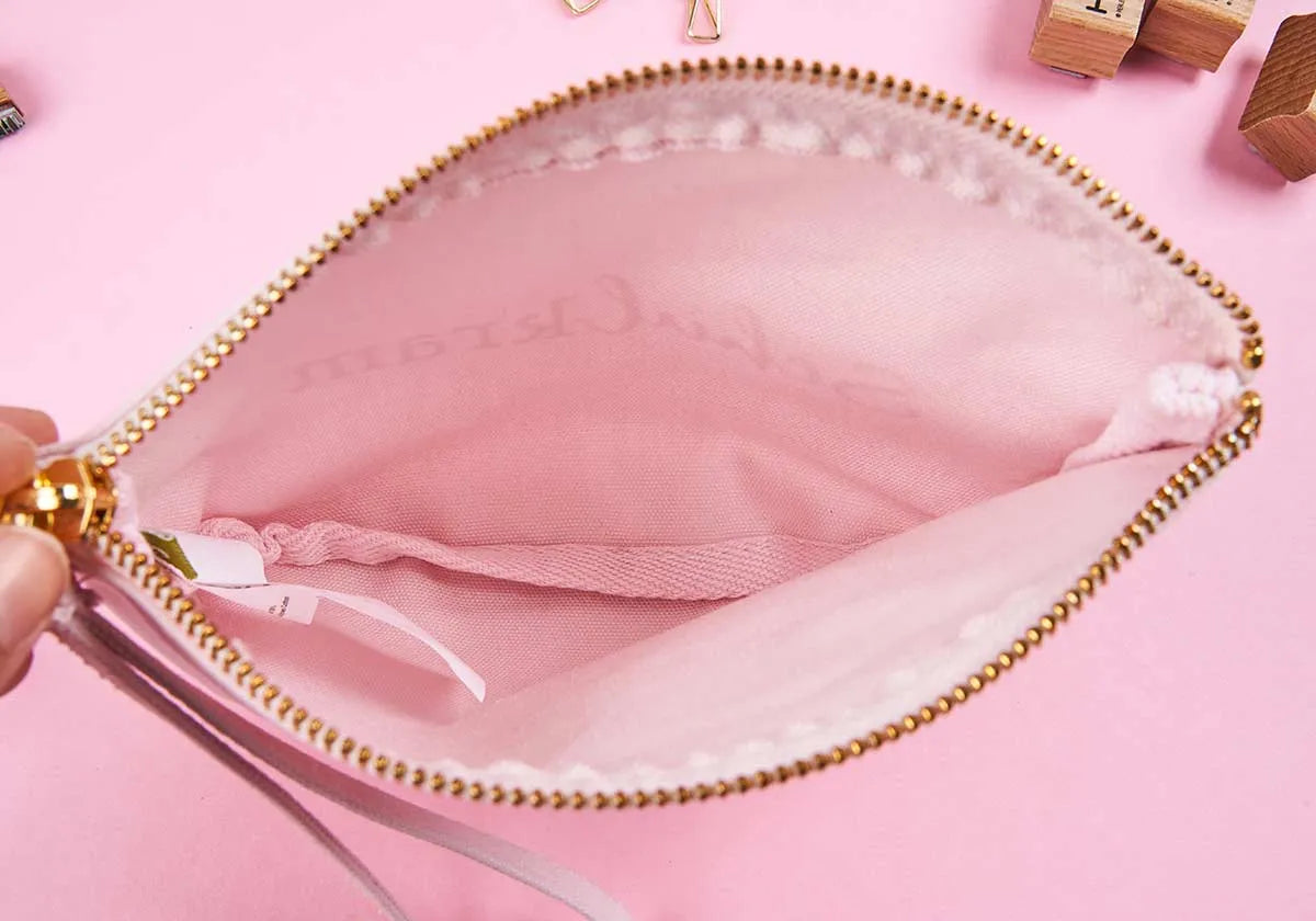 Mäppchen »Schulkram« rosa – 100% Organic Cotton - amoedo – Schöne Papeterie
