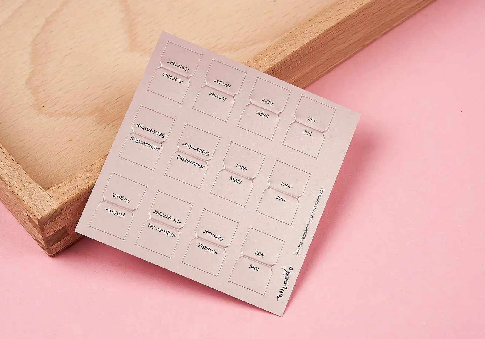 Monatstaben »Markier mich« – rosé-metallic, klein (neue Form) - amoedo – Schöne Papeterie